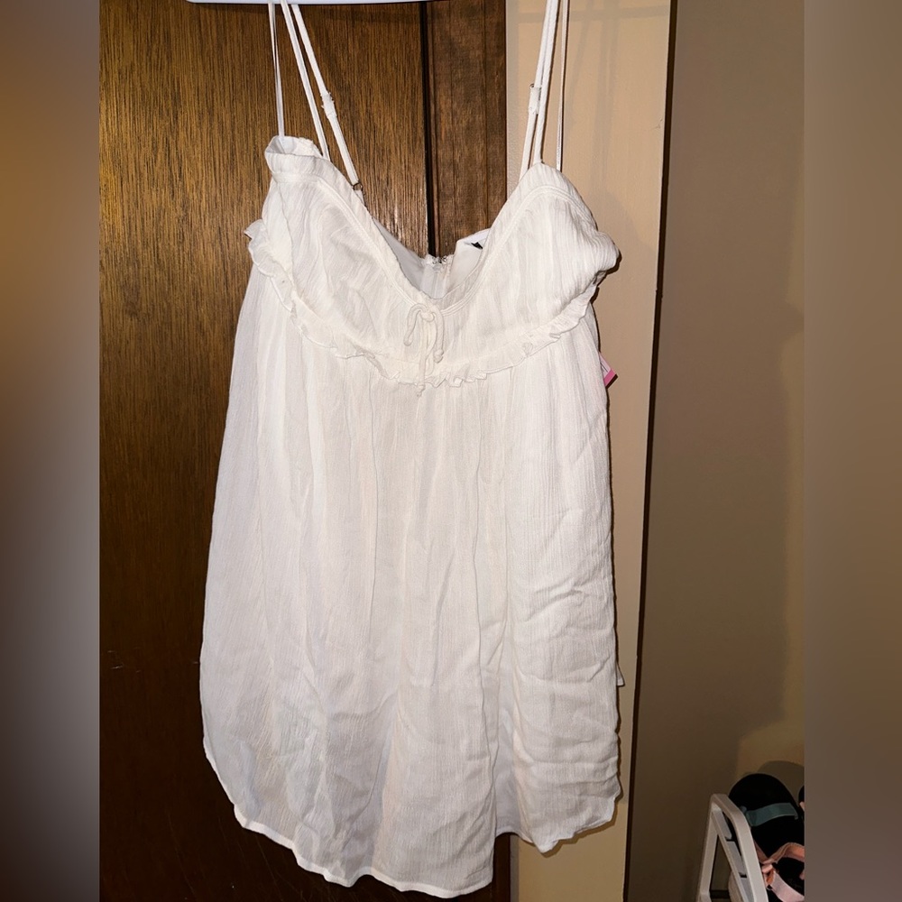 Sky to the Moon White Babydoll Dress